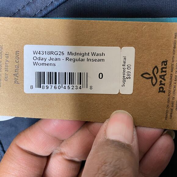 Prana Midnight Wash Oday Skinny Jeans Size 0 - Picture 7 of 8